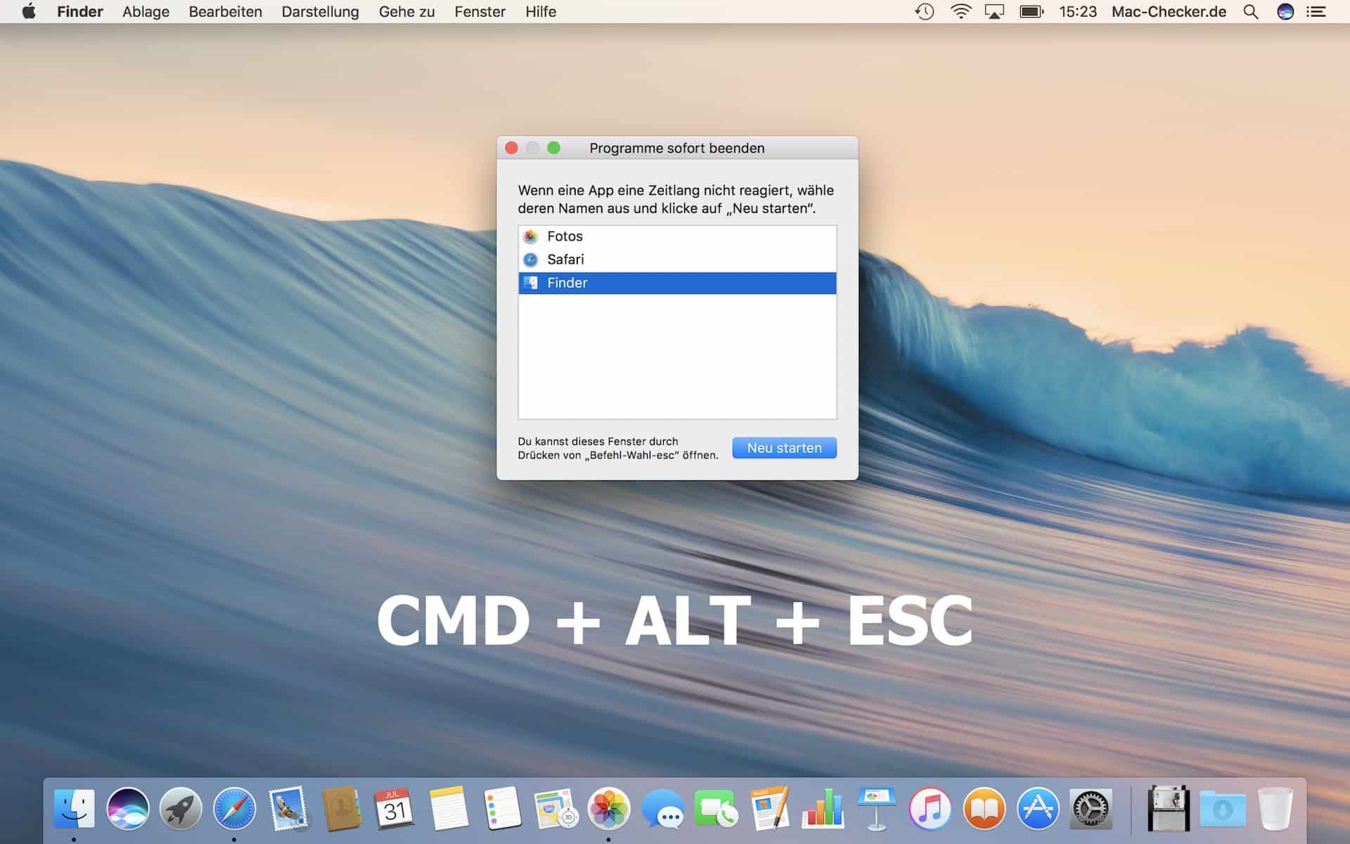 Mac Bedienung, Dock und Fenster … Einführung MacChecker