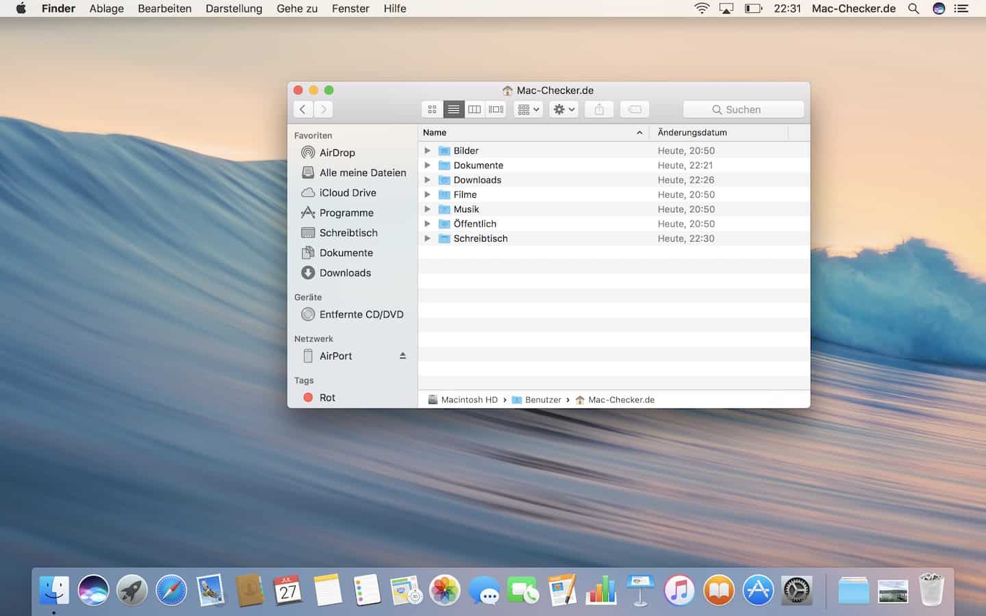Der Benutzerordner im Finder – so heißt die macOS-Dateiverwaltung…