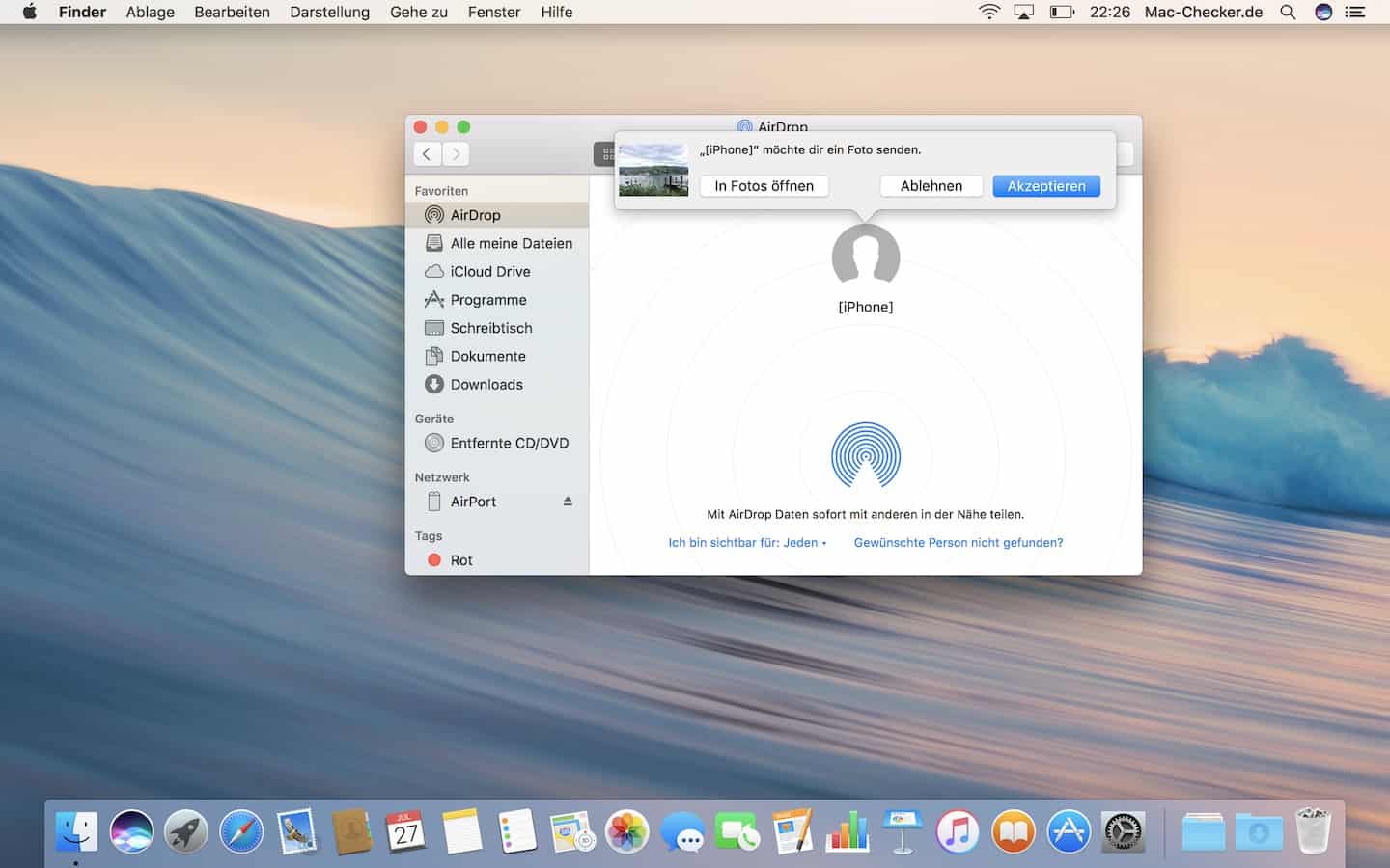 Aktiviere im Finder