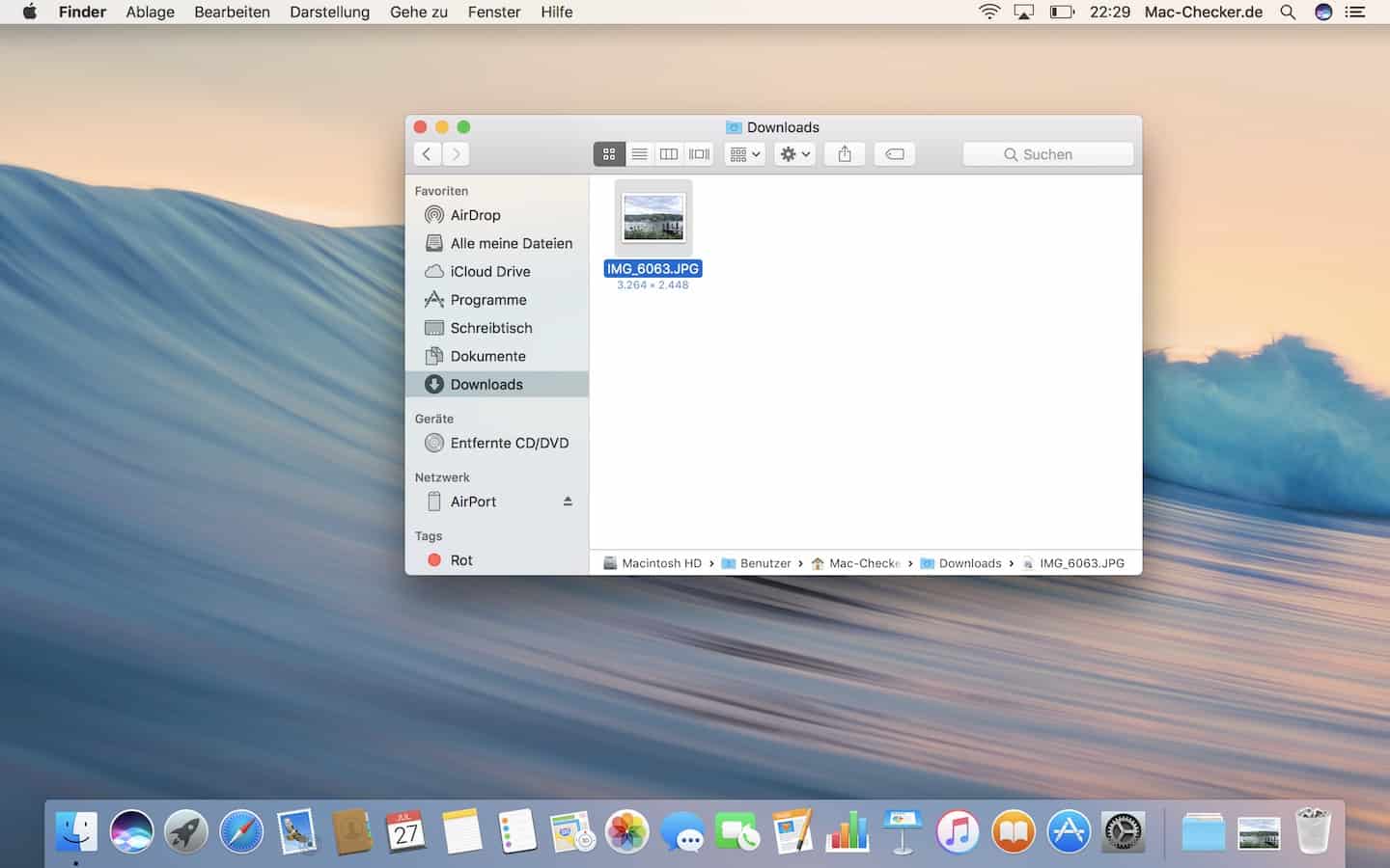 Aktiviere im Finder
