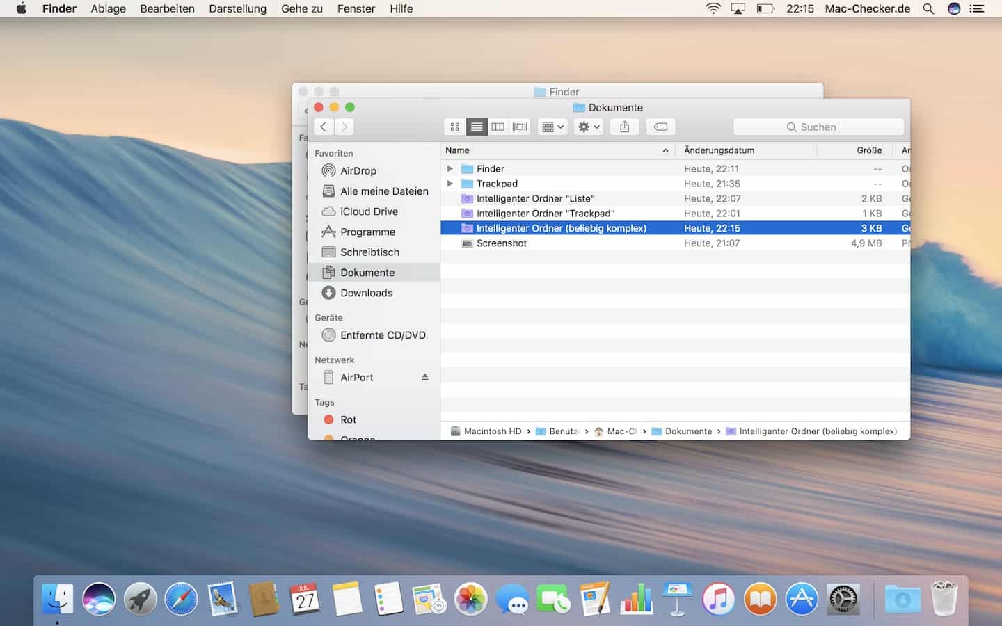 Aktiviere im Finder