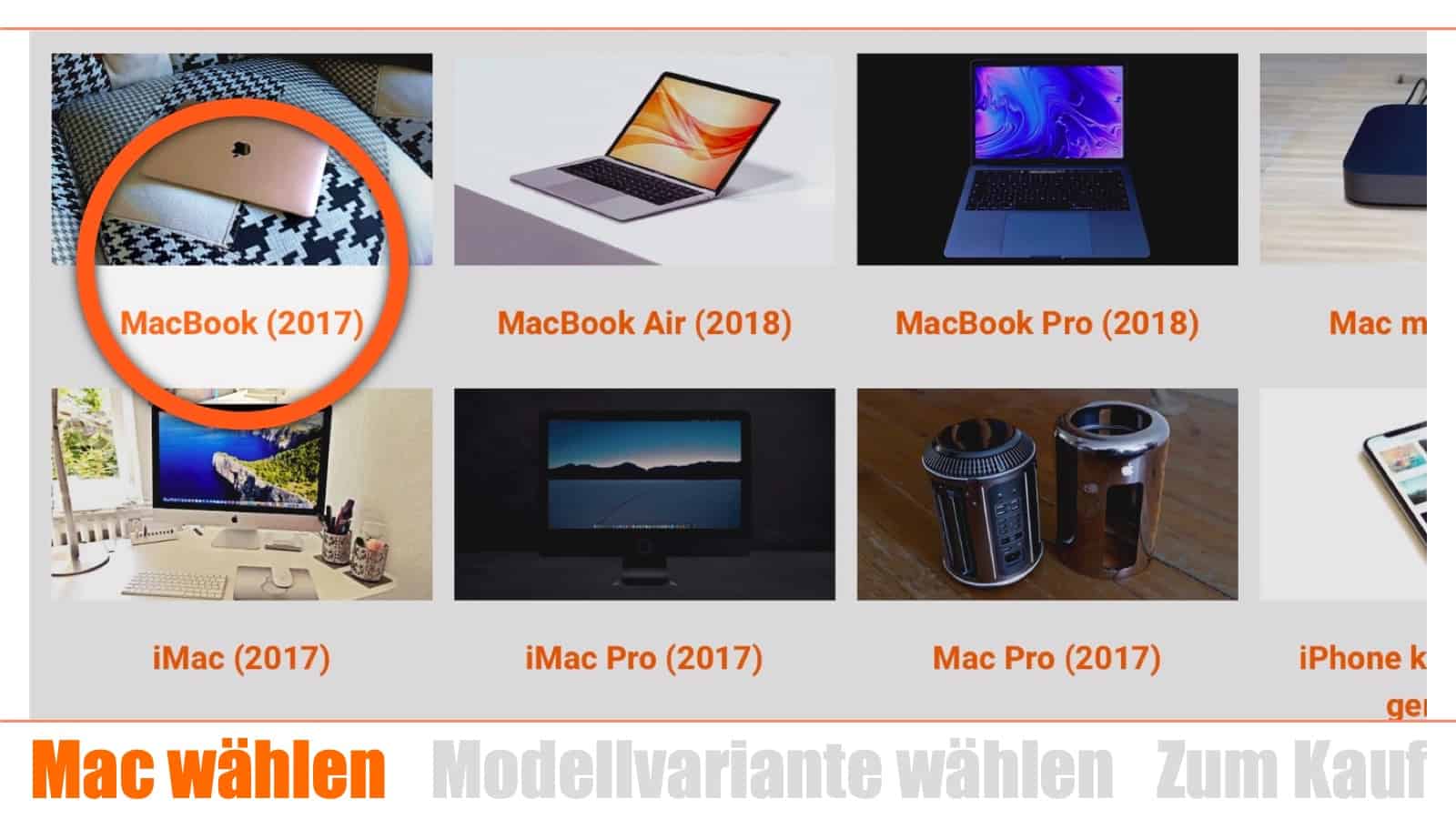 Mac kaufen Schritt 1: Mac wählen