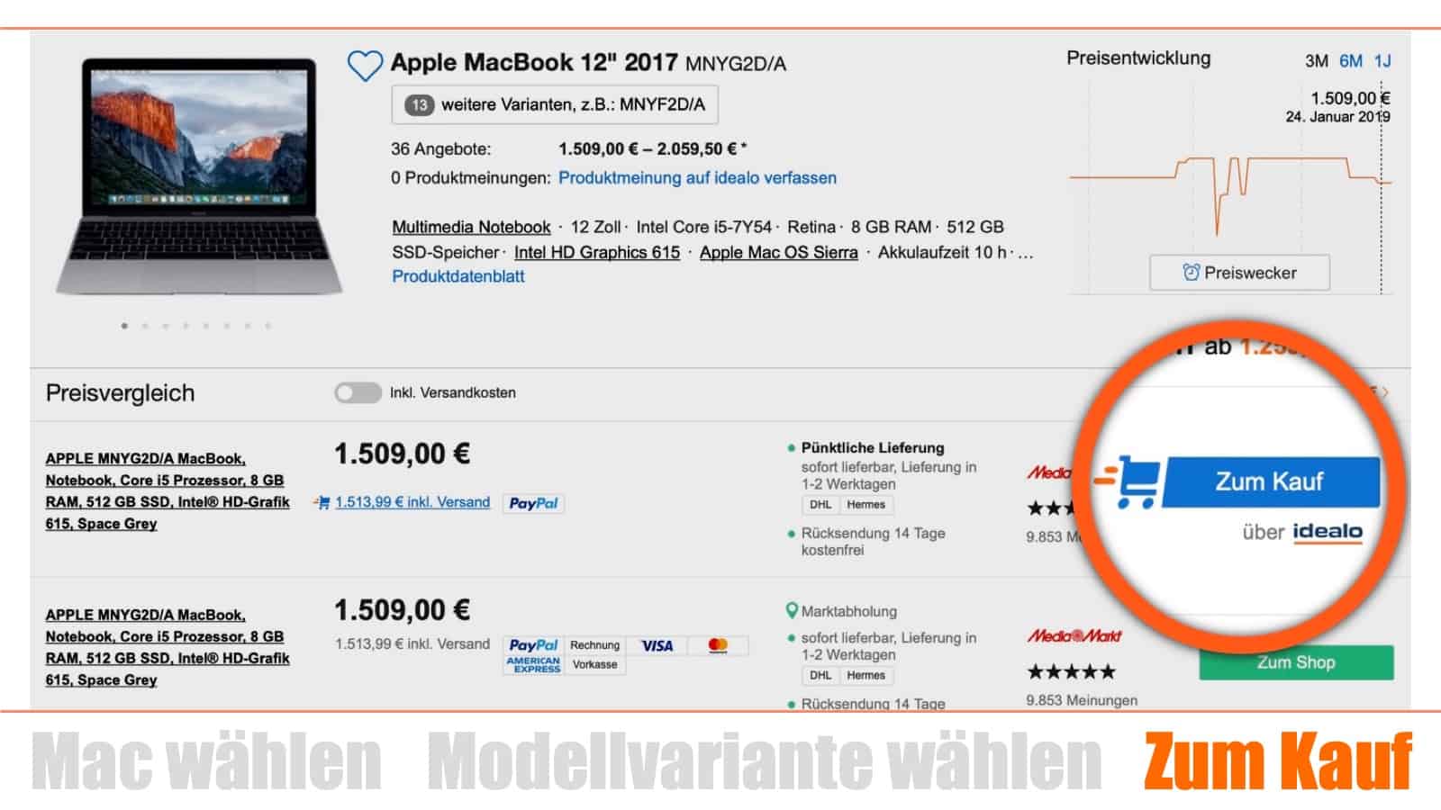 Mac kaufen Schritt 3: Zum Kauf