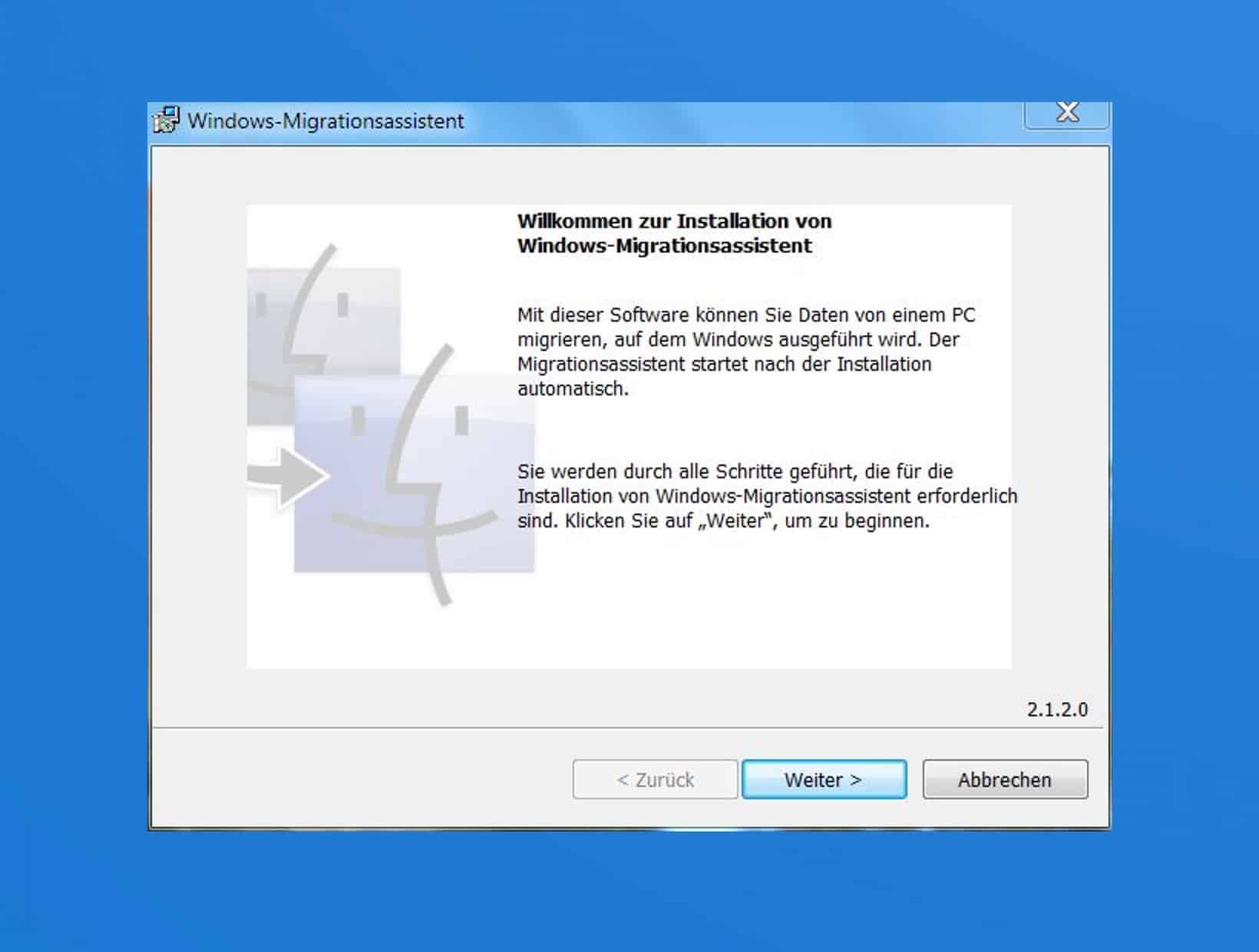 Lade den Windows-Migrationsassistenten auf den PC…