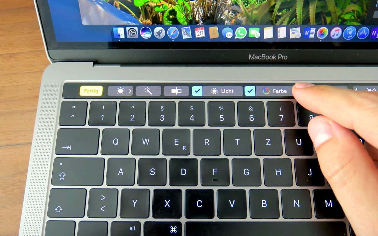 Farbwerkzeuge auf der Touch Bar