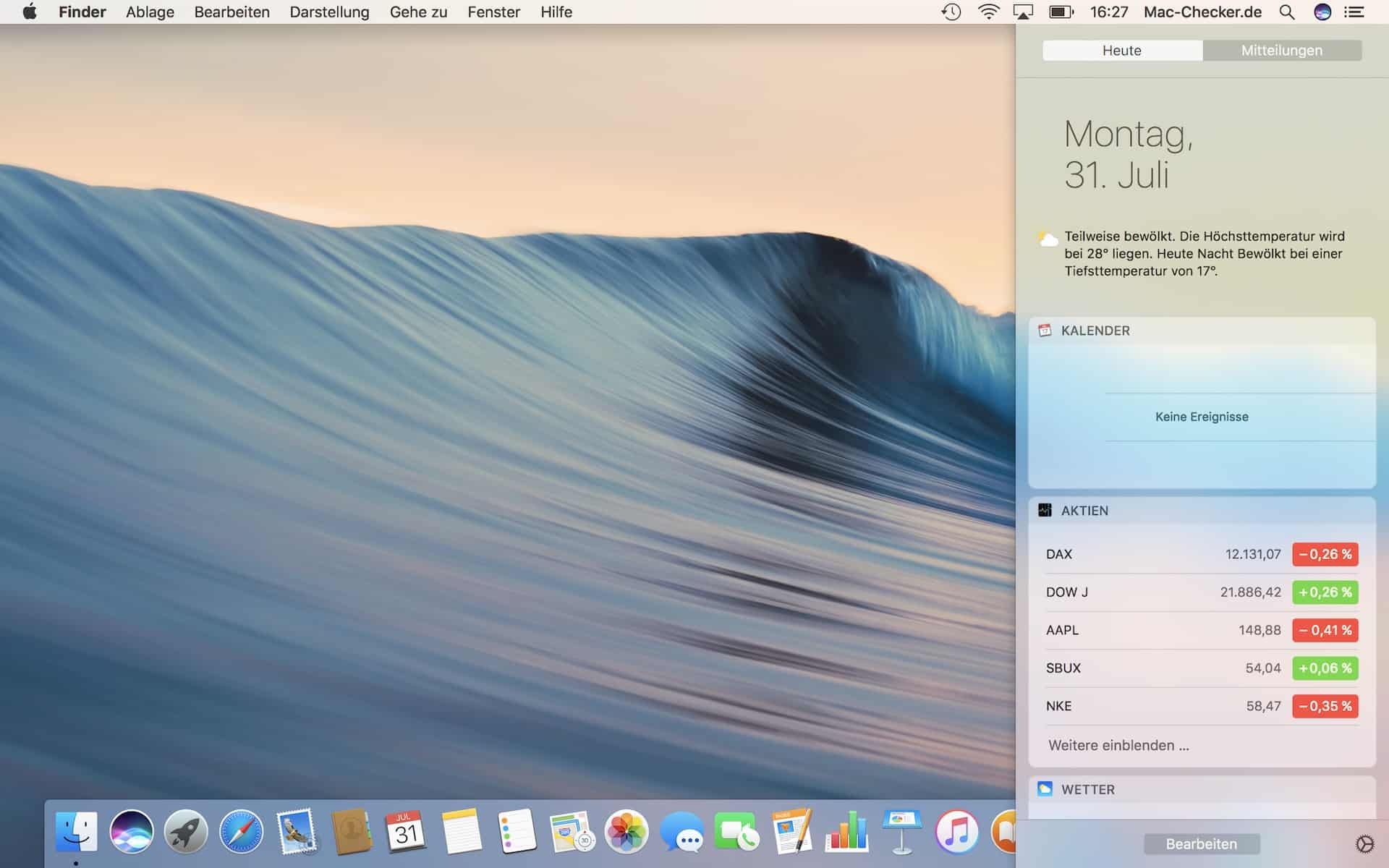 Die Mitteilungszentrale von macOS