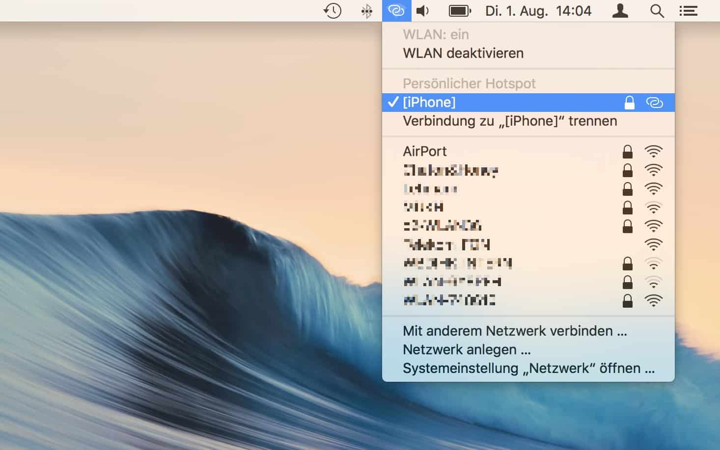 Nutze den persönlichen Hotspot Deines iPhones, ohne es aus der Tasche holen zu müssen…